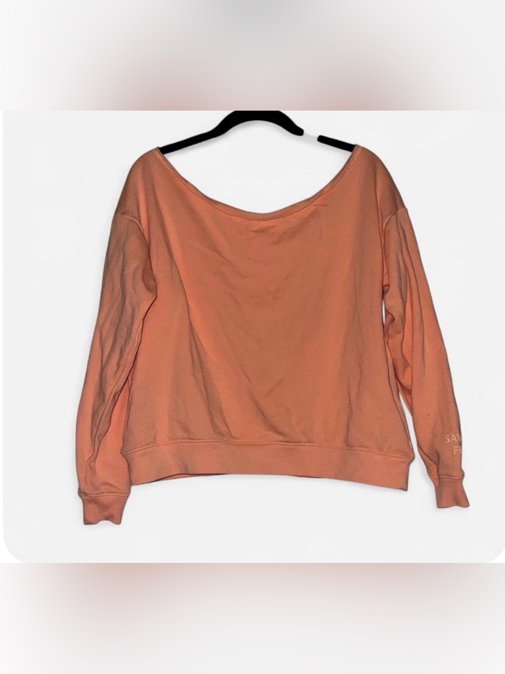 Savage x Fenty Soft Peach/Coral Off-the-Shoulder Sweatshirt